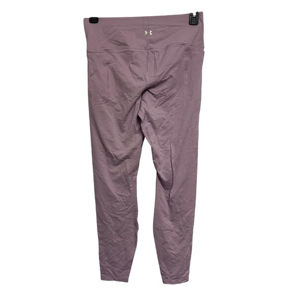 Under Armour Women’s Leggings Mauve Pink Cropped 26 inch Athleisure Fitted Sz L - Picture 2 of 8